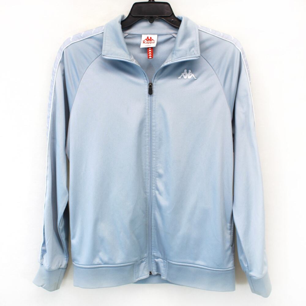 Kappa Windproof Y2K Light Blue Men's Jacket Pocket Zip Sport Activewear Large